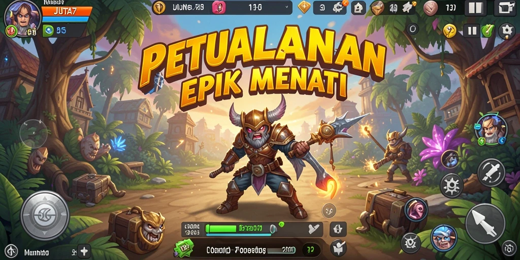 Gambar gameplay JUTA7 yang penuh petualangan dan eksplorasi.
