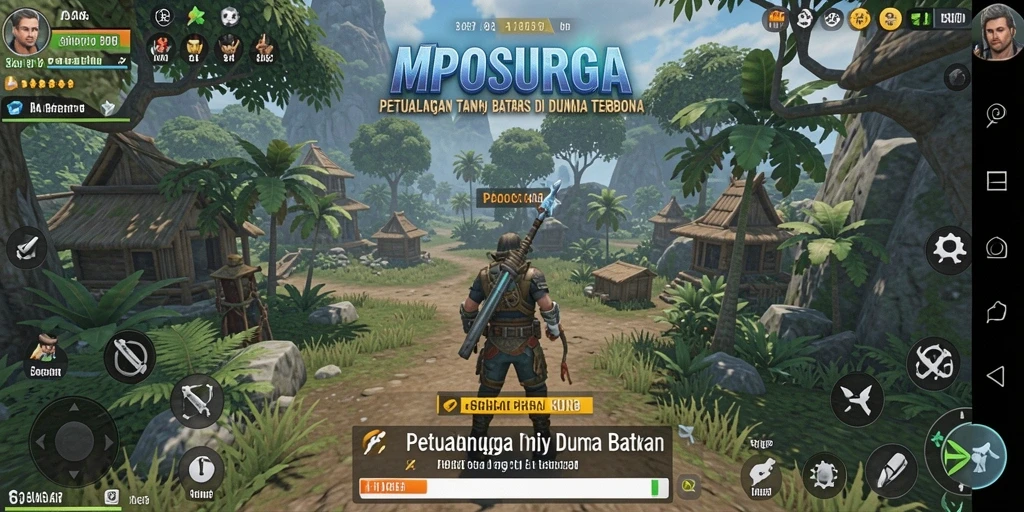 Screenshot dari MPOSURGA yang menunjukkan petualangan mendebarkan di dunia terbuka.