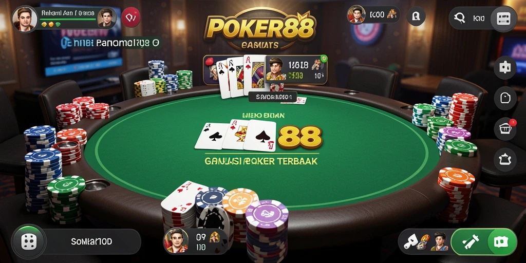 Tampilan gameplay realistik POKER88 dengan berbagai pilihan meja.
