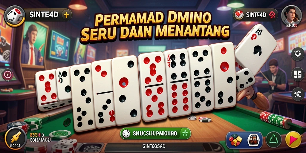 Tampilan gameplay seru dalam SINTE4D menampilkan aksi Domino yang mendebarkan.