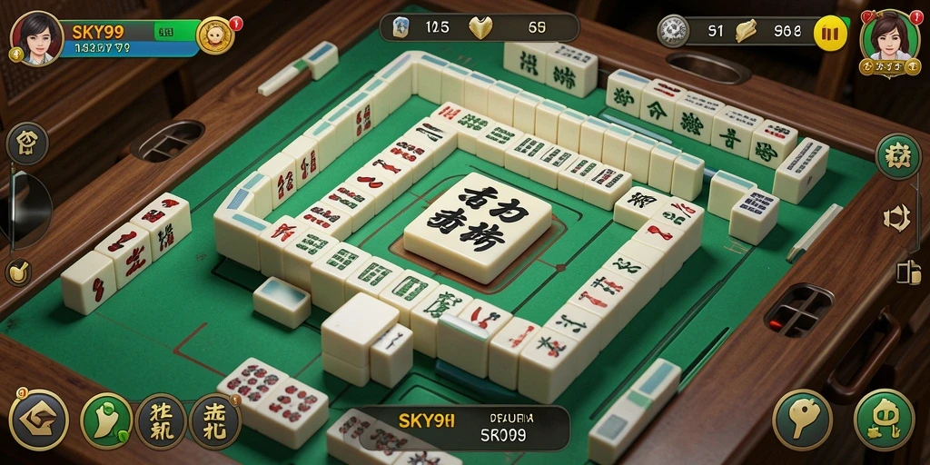Tampilan gameplay Mahjong yang memukau dari SKY99.